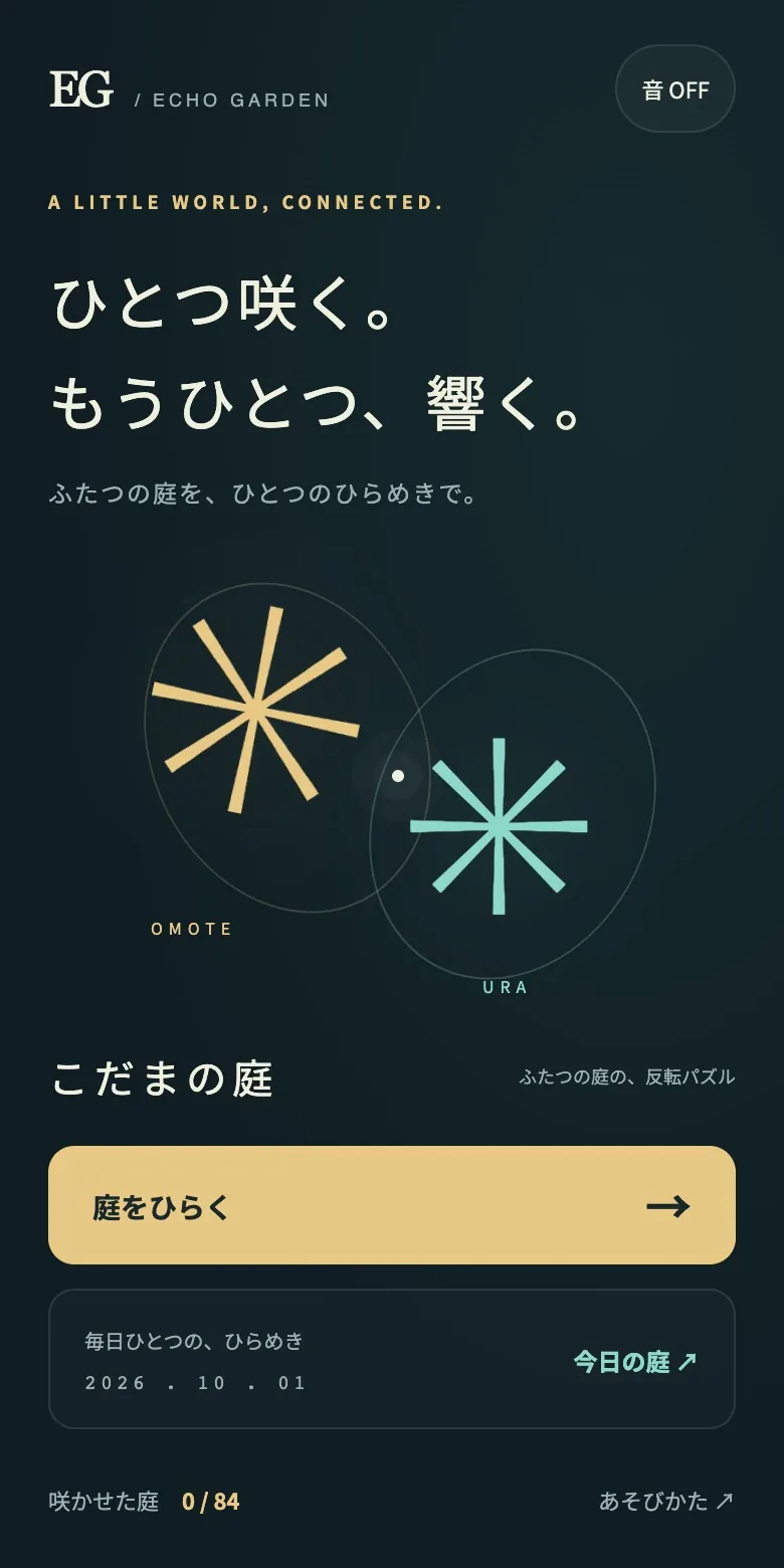 こだまの庭の画面