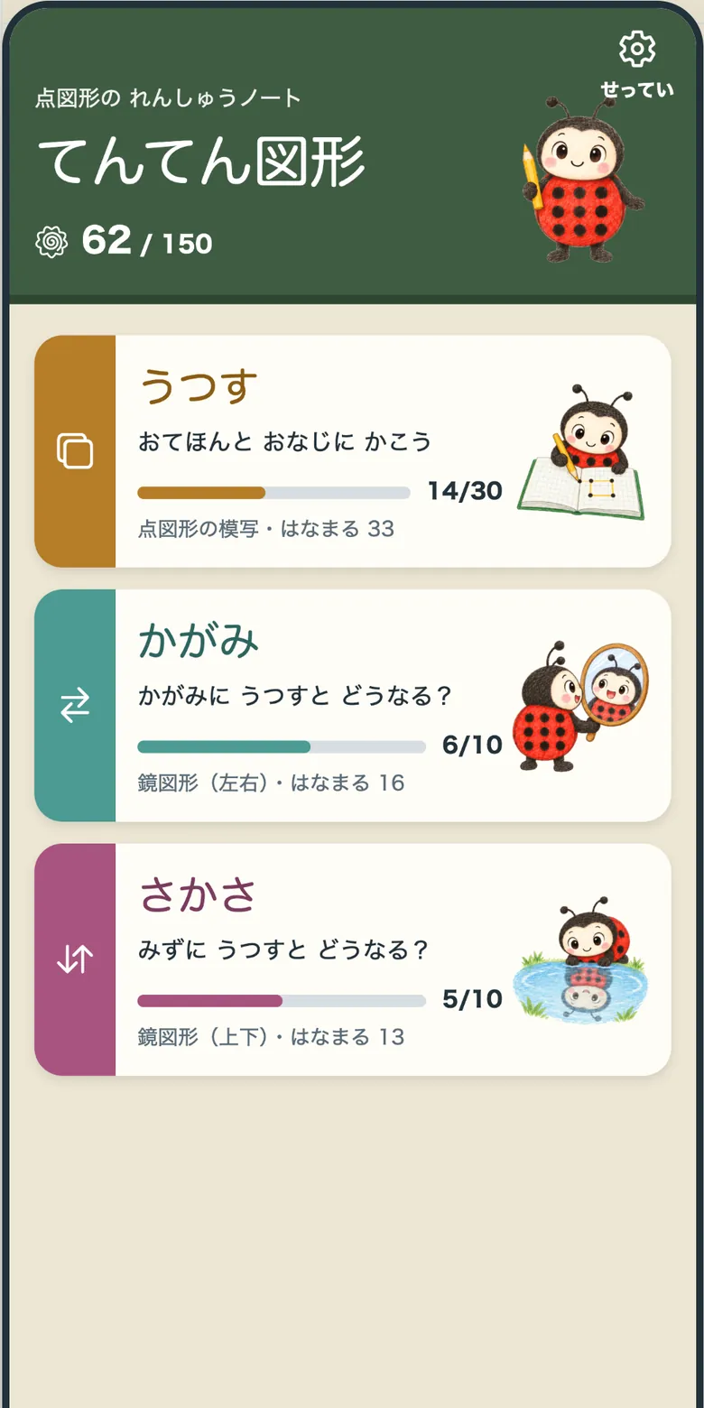 てんてん図形の画面